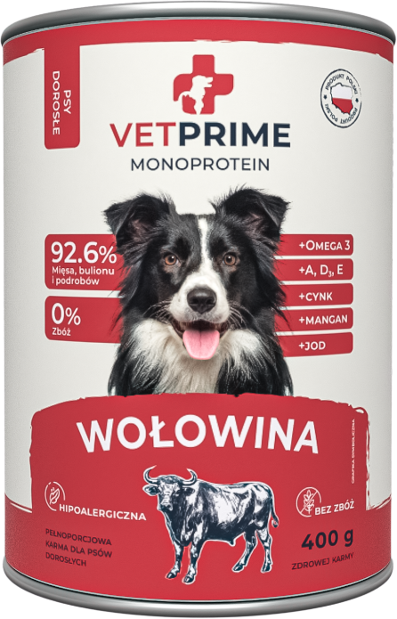 Vet Prime Monoprotein Adult Wolowina noshadow